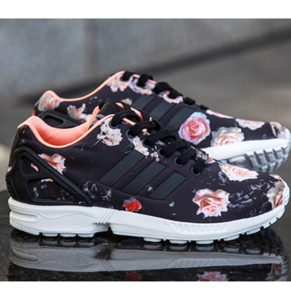 adidas Shoes - RARE adidas ZX Flux “Black Floral” Torsion Sneaker